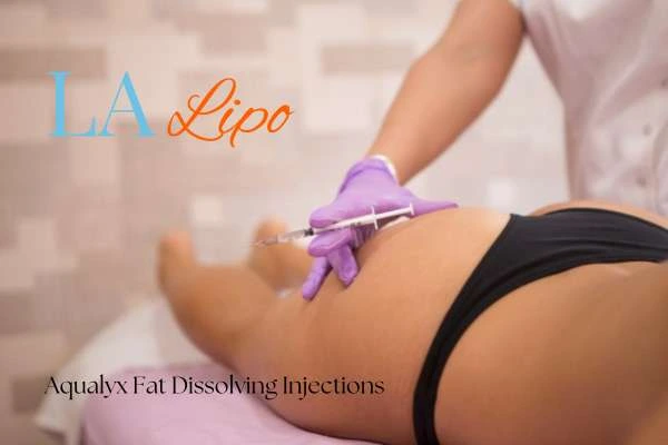 Woman having fat dissolving injections Mansfield on thighs
