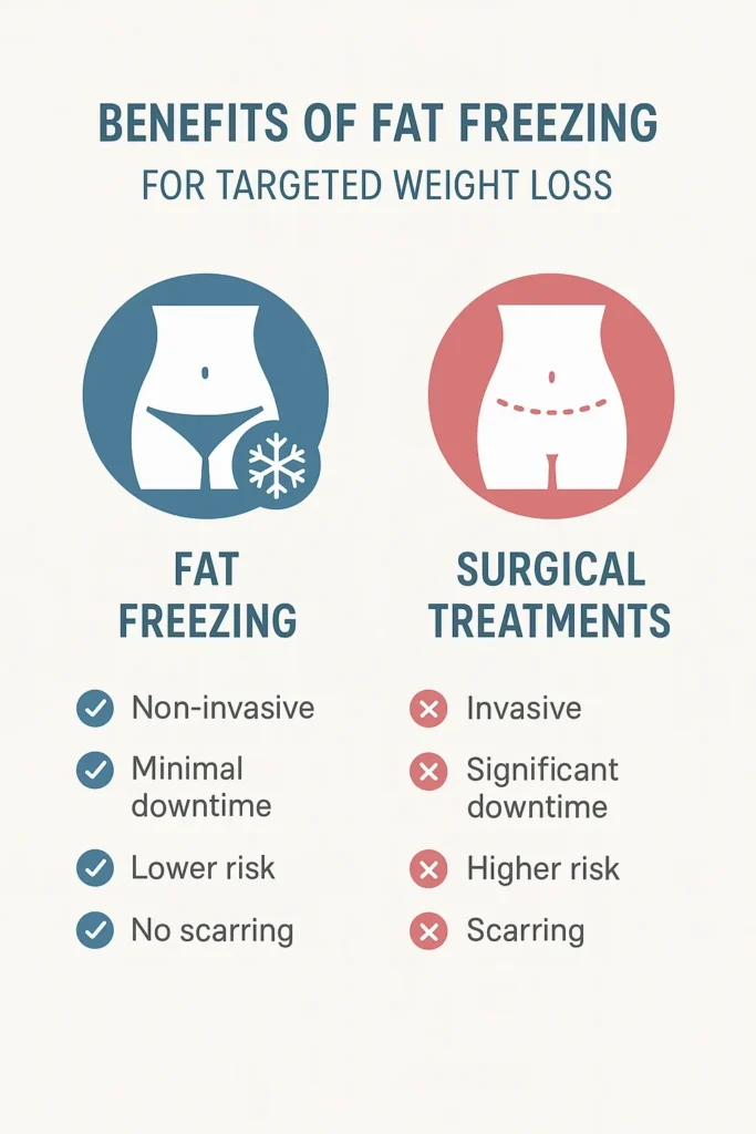 graphic showing the benefits of fat freezing Mansfield