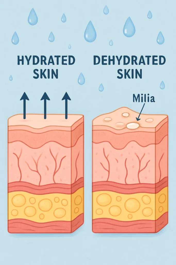 The importance of hydration and milia production Mansfield