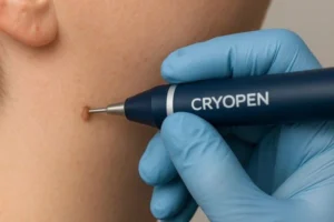 Person receiving skin tag removal Mansfield